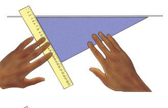 i. Use a straightedge to draw a straight line. ii. Place a plastic or cardboard triangle along the line that you drew.