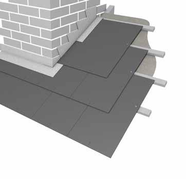 Abutments Abutment with flashings Where slates abut walls, chimney stacks, rooflights and dormer windows, etc., the jointing should be weathered by conventional lead soakers and flashings.