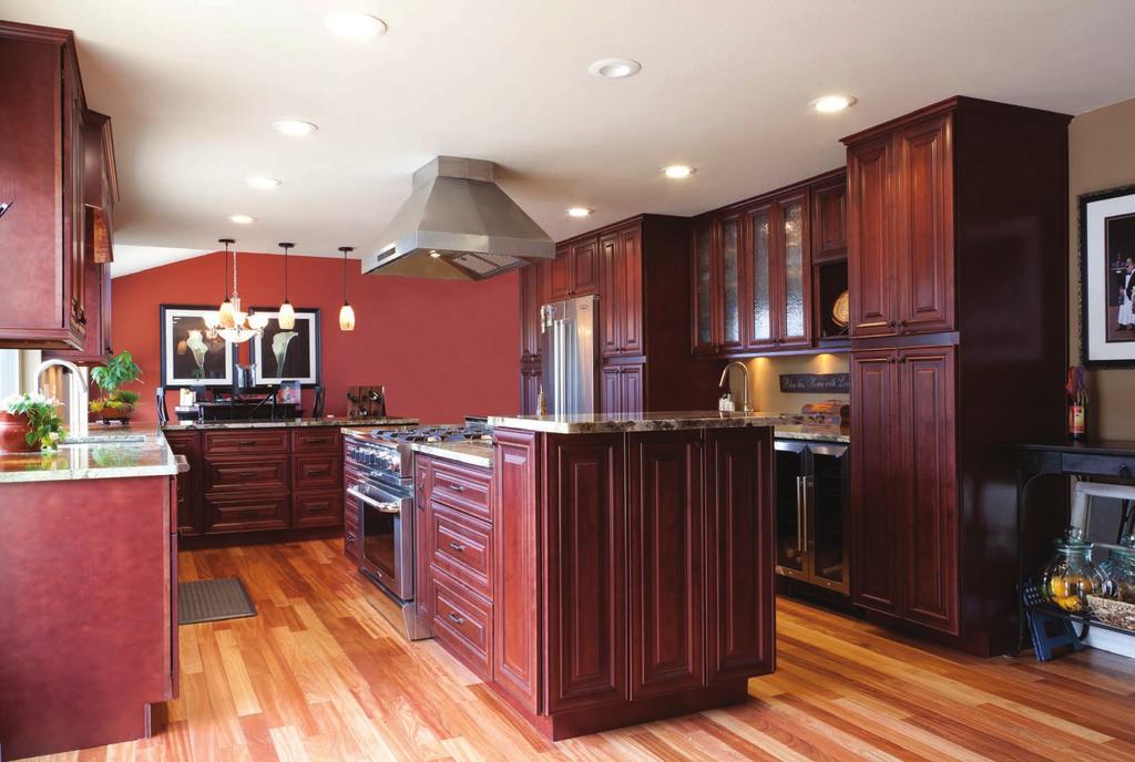 6 KITCHEN CABINETS Red mahogany stained maple