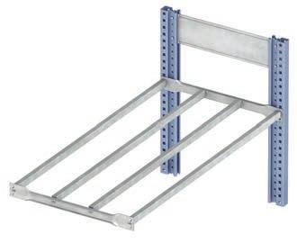 Accessories Shelf structure Shelves made up of two structural cross ties and from two to five structural beams, depending on the