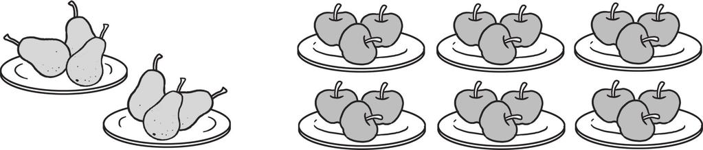 Worksheet 2 Complete. Equivalent Ratios Damien bought 6 pears and 18 apples. 1. The ratio of the number of pears to the number of apples is :. 2. Damien put each pear on a plate.