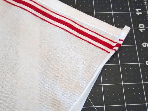 Our Moda Toweling came 16 wide with a generous ½ hem along each side.
