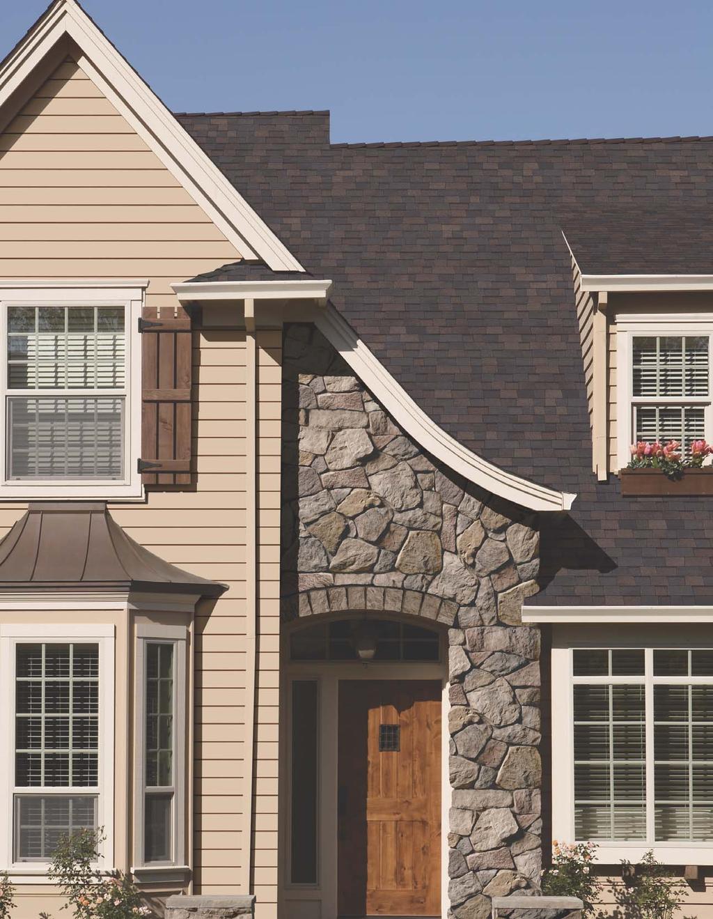 Roofing Choose a shingle with granules that play up the accent colors on your exterior. Also consider how the shingles shadowing can add dimension to your roof.