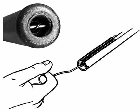 Secure the spring (P8678FS) and pull it towards the opening, rotating slightly to allow the spring to clear the pin. Hook the chain spring over the pin. See Illustration 10. Illustration 10 16.