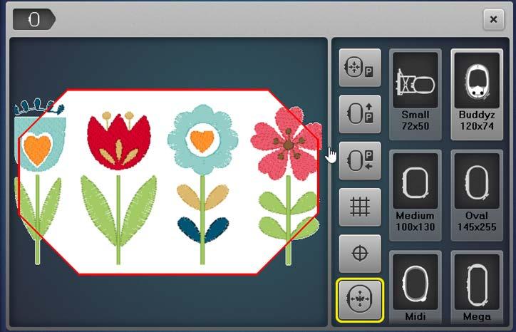 Option 2: Setting Up the Design on the BERNINA Embroidery Machine Select a design.