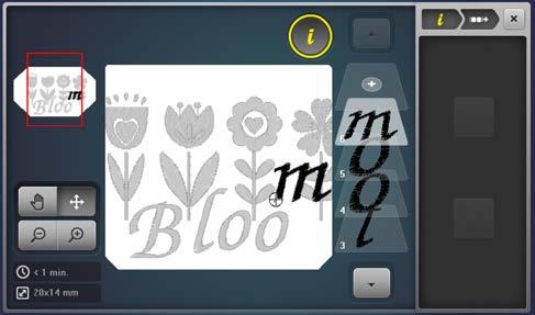 Select individual letters by touching them on screen or in the Layer Panel and position them as desired. Use the Zoom Plus and the Multifunction Knobs to be more accurate with placing the letters.