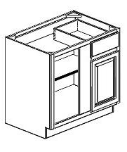 Corner - BC48 Stile: 6 Blind opening = 19 1/2 Actual Cabinet Door Blind Door Opening Center Stile Outside Cabinet Stile Depth of Cabinets on the