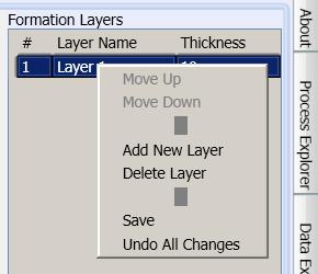 Under the Process Explorer tab, select Structure in the Static Model area. The Create New Layer Structure window will appear. Input a top layer name and the net thickness (25 for this example).