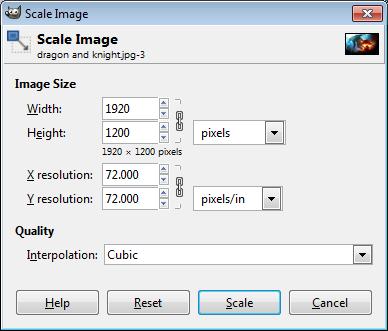 In GIMP: Image > Scale