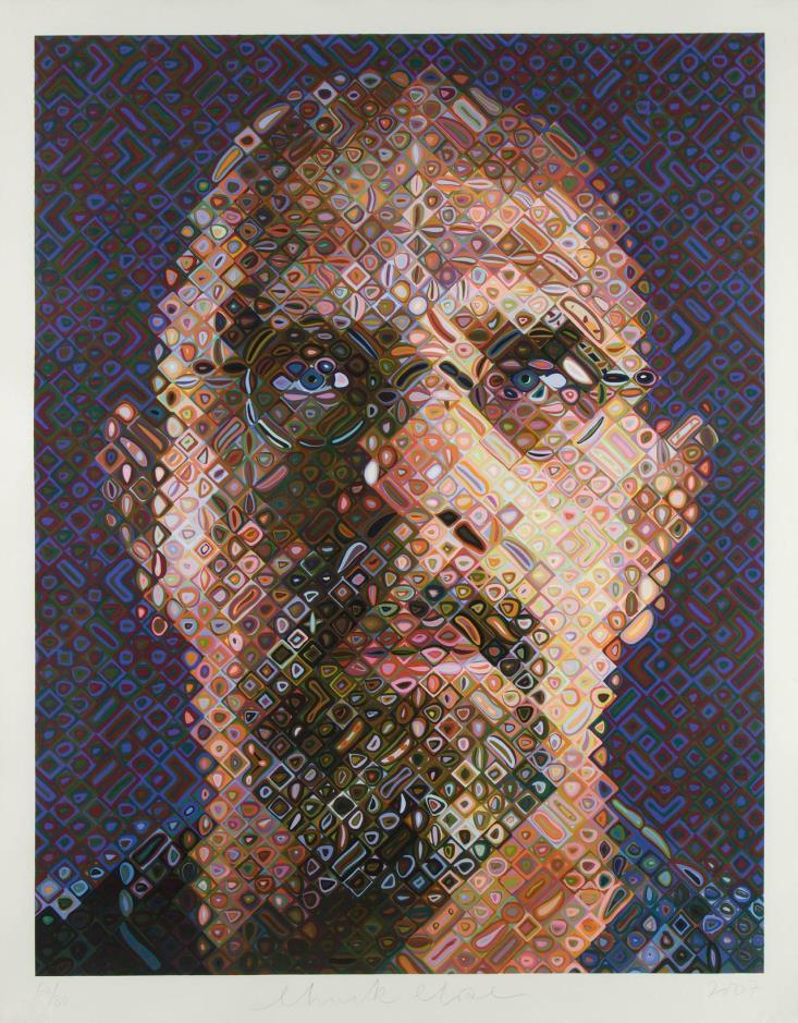 CHUCK CLOSE Chuck Close is globally renowned for reinvigorating the art of portrait painting from the late 1960s to the present day, an era when photography had been challenging painting's former