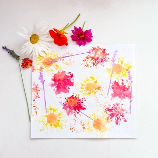 Remove the scrap paper, lift the flower, and check out the pretty print! You can repeat with the same flower or other flowers to create a pretty design.