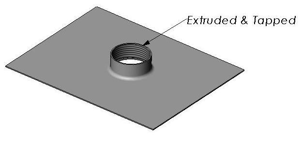 PART DESIGN CONSIDERATIONS (CONTINUED) Extruded holes Pre-pierce minimum of material thickness Height typically