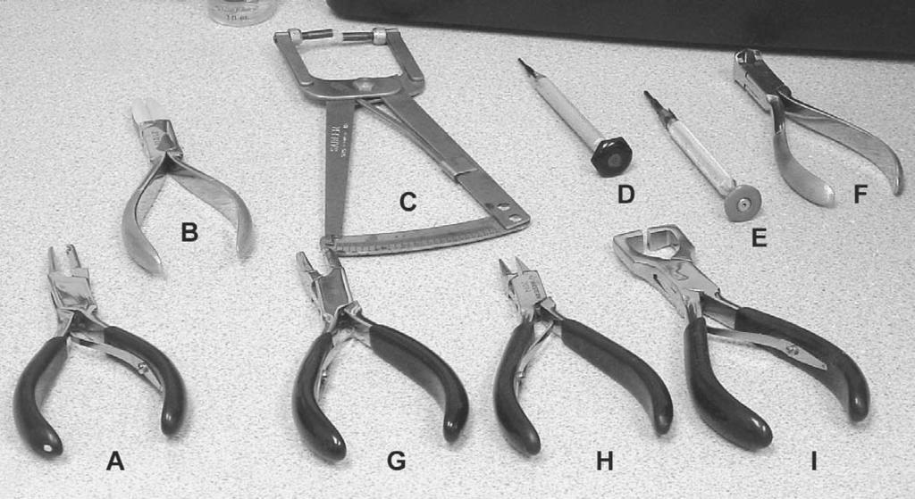 Tools Used for Adjusting Eyewear Pictured below are some of the more common tools used to adjust frames.