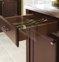 concealed, 6-way adjustable hinge Cabinet interior laminated natural maple or white STANDARD DRAWER 3/4 extension,