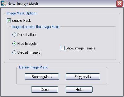 About Masking Images Image masking and clipping affect the display of a raster image as they hide portions of it. Clipping is available in AutoCAD through the Modify menu.