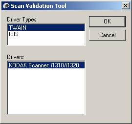 Starting the Scan Validation Tool 1. Select Start>Programs>Kodak>Document Imaging>Scan Validation Tool. 2.