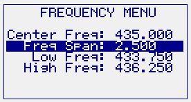 The new frequency range is in place, but what is interesting now is how you can actually move the center frequency right or left from the very same Spectrum Analyzer main screen,