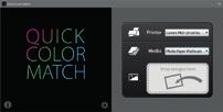 The Quick Color Match menu will appear. Confirm that the printer you will use is selected.