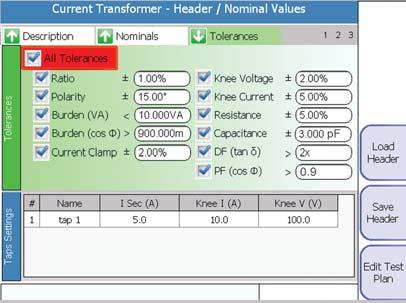 This feature is available for the test of current, voltage and power transformers. It is also possibile to create a test sequence for primary and secondary injection.