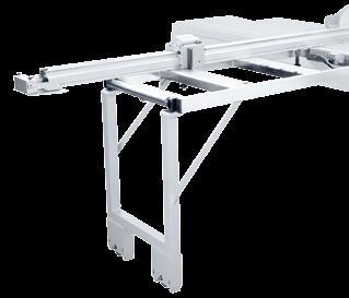 18 19 Standard cross-cut table Mitre cross-cut table Cross-cut table Standard cross-cut table The sturdy but light cross-cut table despite its size of 1,400 x 700 mm is part of the basic equipment of
