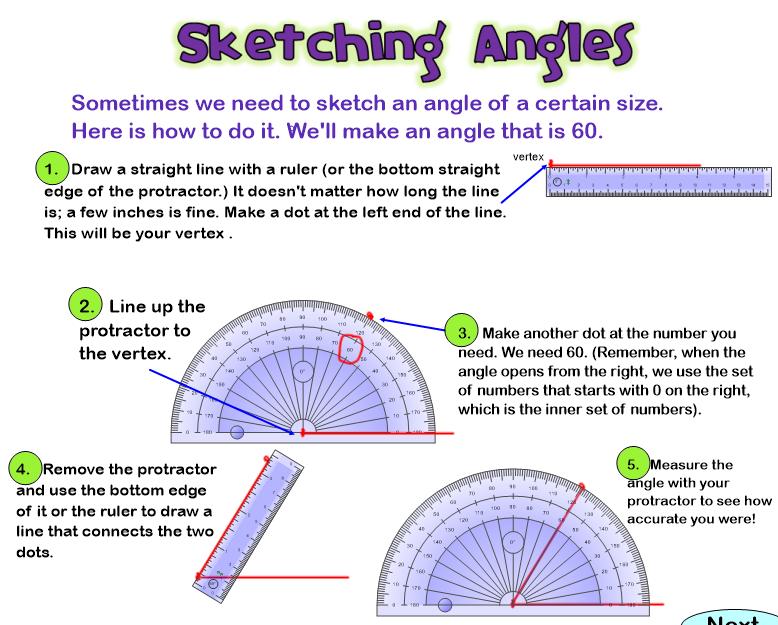 Follow along and sketch an angle that
