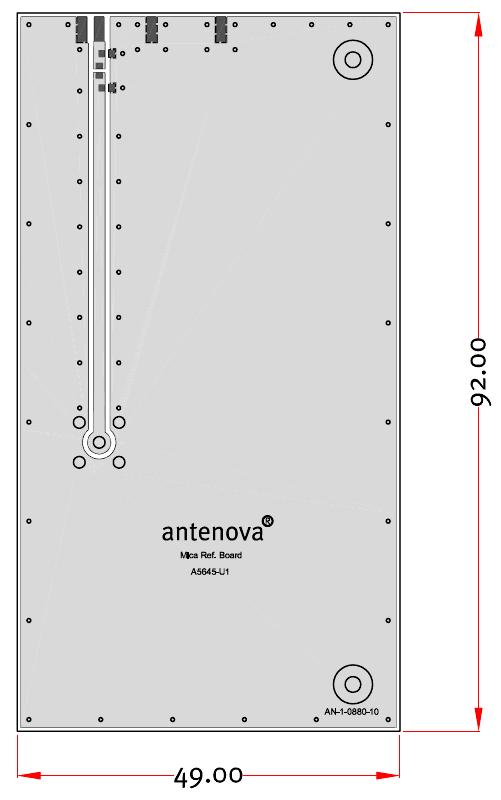 10-3 Antenna placement Antenova M2M strongly recommends placing the antenna near the edge of the board.
