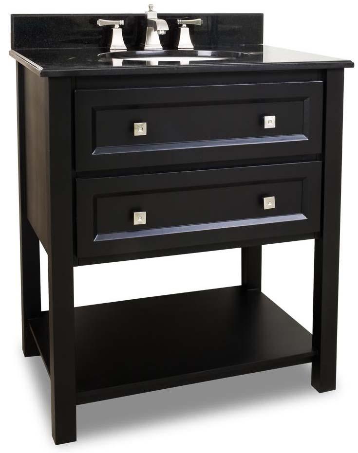 VAN036 T 31" Vanity $ 945.00 $ 795.00 This 31 Vanity features a contemporary design with clean lines, sleek black finish and complementary satin nickel hardware.