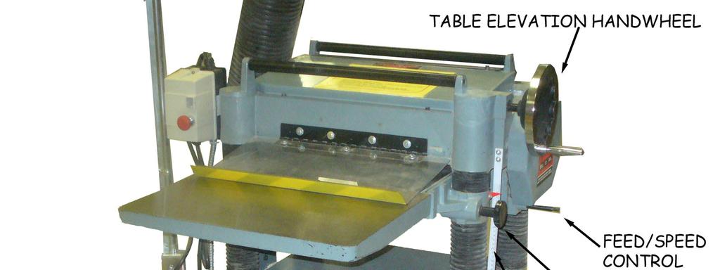 The thickness planer is used to plane stock to a uniform thickness.