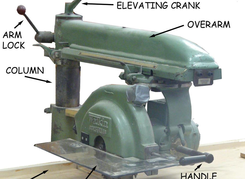 The Radial Arm Saw is mainly used for crosscutting operations. It is sometimes referred to as a cutoff saw.