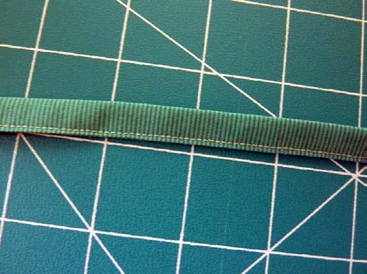 end of the prepared hanging loop strip, fold the raw edge over ¼.
