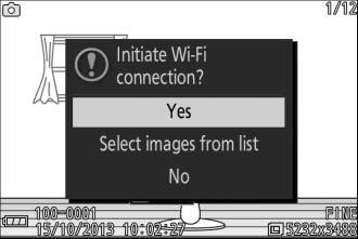 Display the desired photo in full-frame playback. 2 Select Wi-Fi upload. Press & (feature) to display the & menu, then highlight Wi-Fi upload and press J. A confirmation dialog will be displayed.