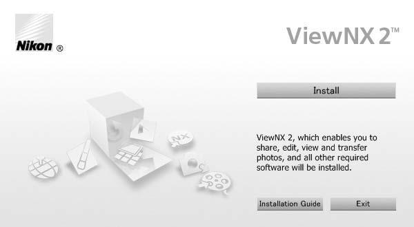 Start the computer, insert q Select region (if required) the ViewNX 2 installer CD, and launch the installer.