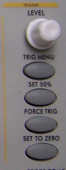 11. Introduction to the Trigger System Shown as Fig.10, there are a knob and four buttons in the TRIGGER CONTROLS.
