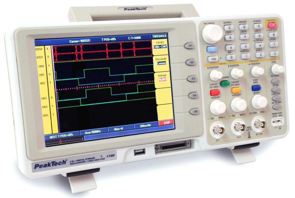 4. Introduction to the Front Panel and the User's Interface When you get a new-type oscilloscope, you should get acquainted with its front panel at first and the PeakTech digital storage oscilloscope