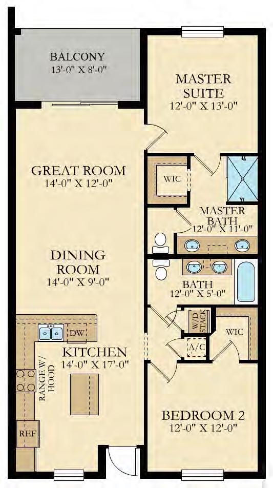 Milan 2 Bedroom, 2 Bath STORAGE SIZES *See unit layout for unit + storage locations.