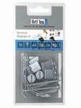 material, 16x E-Clips, 8 x display A6 2 steelwires, fastener material, 16x E-Clips, 4 x