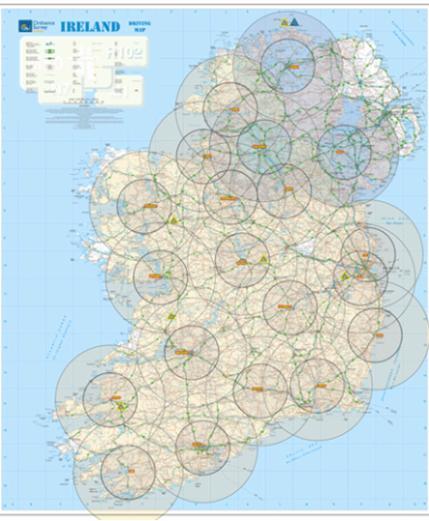 Fig 1: Ordnance Survey Ireland CORS Network Source: OSi www.osi.ie/en/geodeticservices/map-of-active-stations.