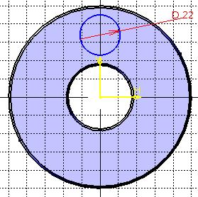 94 Metoda elementelor finite. Aplicaţii Bucşa bolţului se creează prin (Circle) se desenează cercul care defineşte bucşa (Constraint) se introduce valoarea diametrului cercului buşei; D=22 mm (fig.9.7).