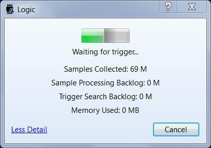Falling edge to trigger on Figure 7: Configure channel, edge, samples, frequency Confirm configuration with Start button