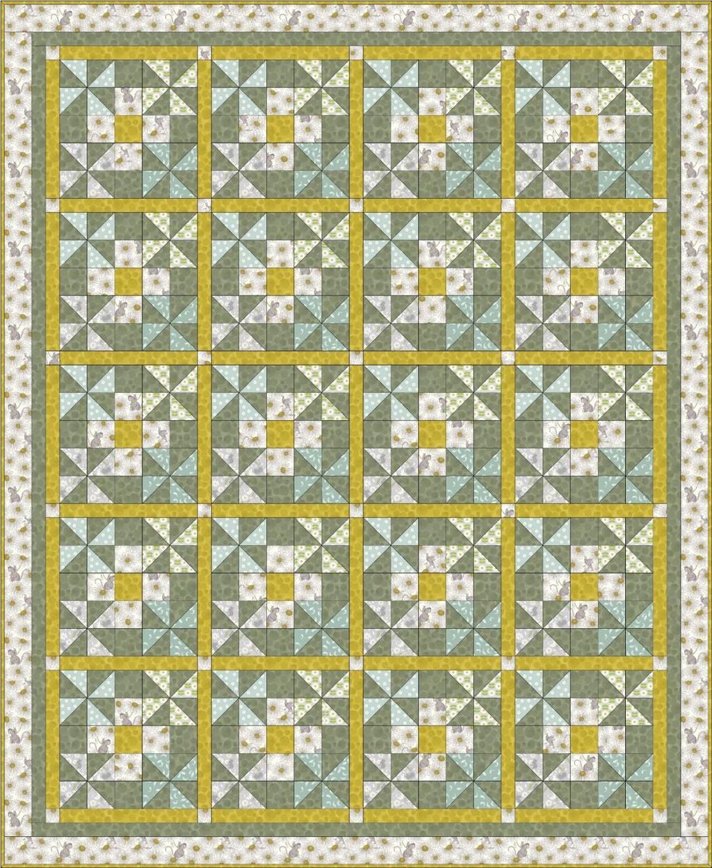 Love Me Love Me Not Quilt Designed and made by Sally Ablett Size: 51 x 62 Block: 10½ x 10½ DESIGN 1 (Main Diagram) FABRIC REQUIREMENTS (Love Me Love Me Not Collection) Fabric 1: 1yd - 1mtr - A271.
