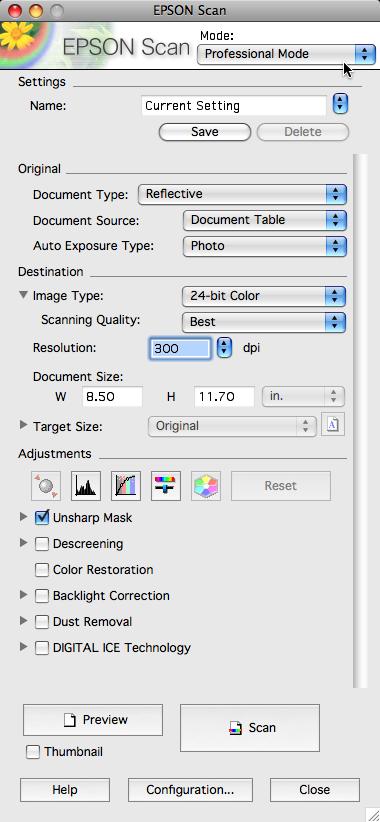 SCANNING BASICS FOR EPSON SCANNERS 2 As mentioned earlier, there is NO difference in quality of scan or options in the scanning software.