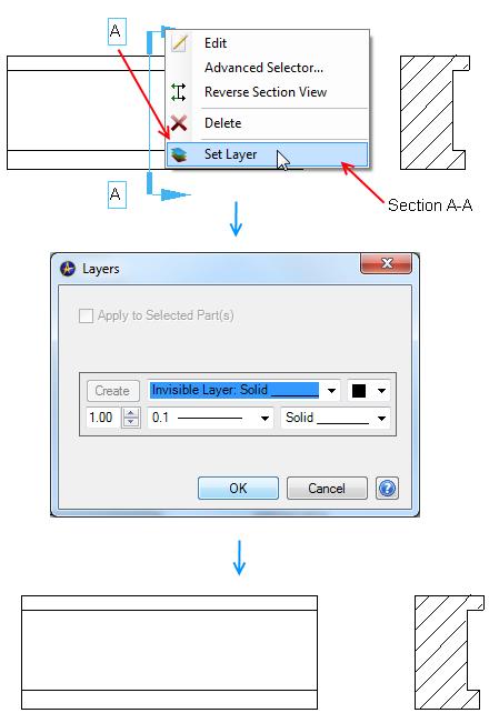 5. Optional: Create a Broken Out Section view that overlaps the Removed Section view with the Through All option and Hide Boundary