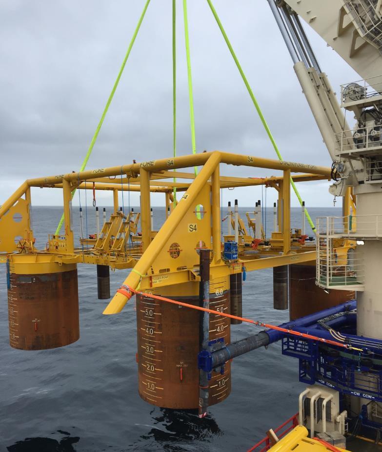 Flowline, pipeline and marine installations Good overall progress Gas Export pipeline stalk fabrication completed in Orkanger Mainline stalk fabrication ongoing for 13%Cr