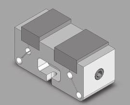 Features Patent-pending design incorporates a jaw lock pin to clamp the empty vise while machining the