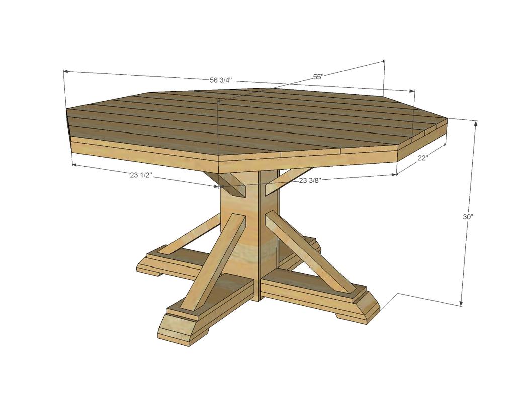CategoriesProject Type: Dining Table Plans [7] Room: dining room [8] Skill Level: Intermediate [9] Style: Farmhouse Style Furniture Plans [10] Dimensions: Dimensions shown above