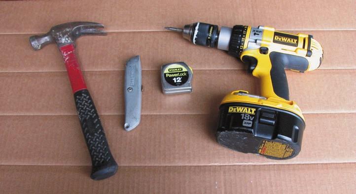 TOOLS NEEDED: 1. Hammer 2. Utility Knife 3. Measuring Tape 4.
