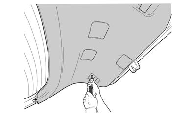 #2 Phillips Screwdriver (e) Remove the two Phillips screws just above each handle pull on the lift gate trim panel. (Fig. 1-4) Fig.