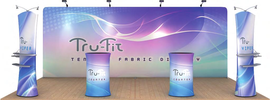 Exhibition Display System (Graphics Included) 10ft x 10ft Curved Shape Item Code: EDF-ST-S1 This system consists of: 10ft