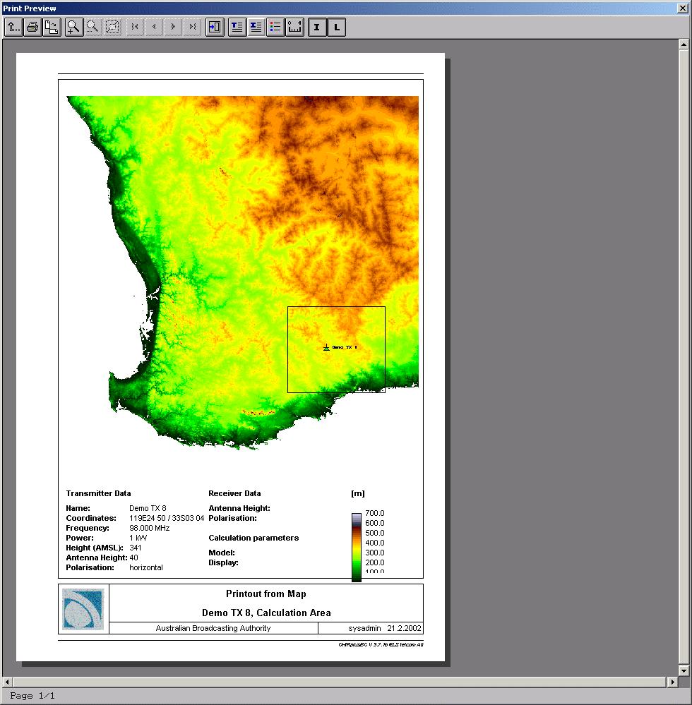 Printing of Maps and Result Plots Data / Result Output Print Process Preview Application specific frame Legend Print in