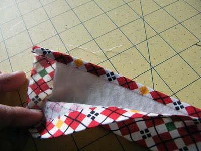 After you make that seam, fold the fabric over so that the right side is out